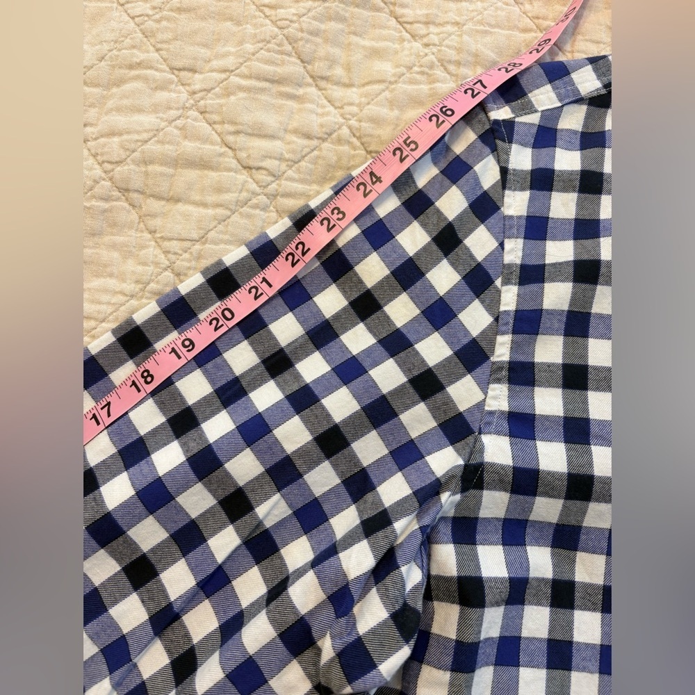 Banana Republic Grant Fit Luxe Flannel Shirt Men’s XL Blue White Checkered - Picture 8 of 8